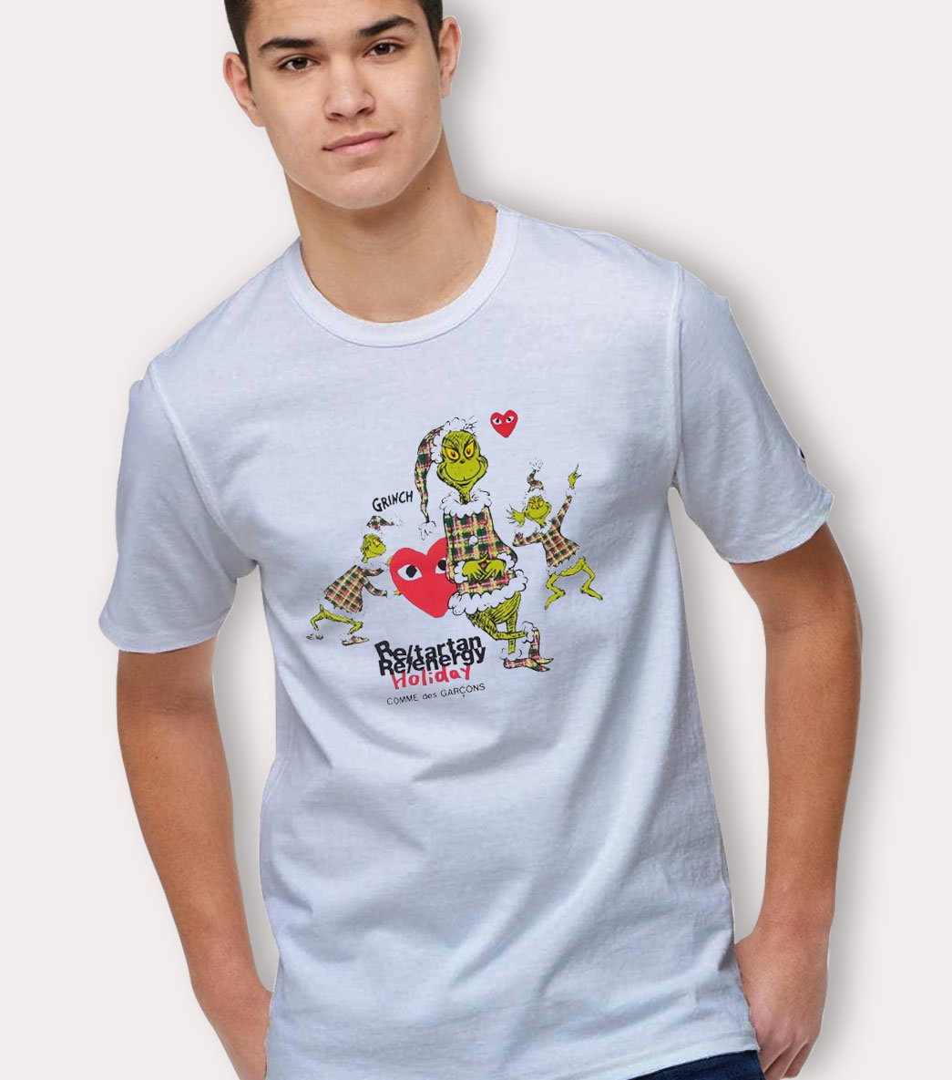 Play Grinch Comme Des Garcons Christmas T Shirt - HotVero.com